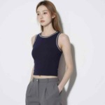 Women's Japanese Order Summer Sporty Halter Neck Cotton Tank Tops, Striped & Solid, Size S-L, Around 6800 Pcs Bulk Stock Wholesale - Image 1