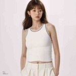 Women's Japanese Order Summer Sporty Halter Neck Cotton Tank Tops, Striped & Solid, Size S-L, Around 6800 Pcs Bulk Stock Wholesale - Image 7