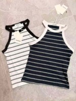 Women's Japanese Order Summer Sporty Halter Neck Cotton Tank Tops, Striped & Solid, Size S-L, Around 6800 Pcs Bulk Stock Wholesale - Image 6