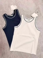 Women's Japanese Order Summer Sporty Halter Neck Cotton Tank Tops, Striped & Solid, Size S-L, Around 6800 Pcs Bulk Stock Wholesale - Image 5