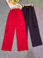 Whole Clearance 870 Pcs Big Girls Kids Loose Multi-pocket Spring Cotton Casual Cargo Sports Pants - Image 7