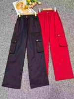 Whole Clearance 870 Pcs Big Girls Kids Loose Multi-pocket Spring Cotton Casual Cargo Sports Pants - Image 6