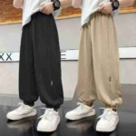 Summer Ice Silk Unisex Big Kids Casual Jogger Pants, 3 Colors, Size 130-170, Total 1067PCS Bulk Clearance - Image 1