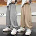 Summer Ice Silk Unisex Big Kids Casual Jogger Pants, 3 Colors, Size 130-170, Total 1067PCS Bulk Clearance - Image 9