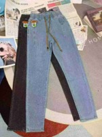 Elastic High Waist Loose Stretch Harem Dad Jeans, 2 Colors, 70 Pieces Total, Sizes 26-34, Individual Packing - Image 7