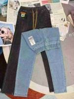 Elastic High Waist Loose Stretch Harem Dad Jeans, 2 Colors, 70 Pieces Total, Sizes 26-34, Individual Packing - Image 3