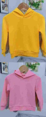 1398 Pieces Kids Plain Hoodies Bulk Clearance Wholesale Size 90-150 - Image 1