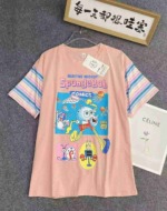 73 Pieces Women's Pure Cotton Printed Short Sleeve T-Shirts Bulk Stock Wholesale - Image 1