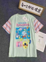 73 Pieces Women's Pure Cotton Printed Short Sleeve T-Shirts Bulk Stock Wholesale - Image 9