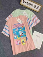 73 Pieces Women's Pure Cotton Printed Short Sleeve T-Shirts Bulk Stock Wholesale - Image 8