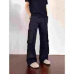 Clearance American Retro Black Multi-Pocket Loose Wide Leg Men's Casual Work Trousers 518 Pieces - Image 8
