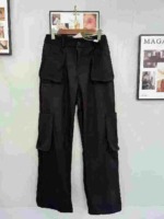 Clearance American Retro Black Multi-Pocket Loose Wide Leg Men's Casual Work Trousers 518 Pieces - Image 4