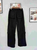 Clearance American Retro Black Multi-Pocket Loose Wide Leg Men's Casual Work Trousers 518 Pieces - Image 3
