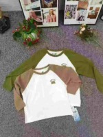 Bulk Wholesale 100 Pcs Kids Spring Autumn Contrast Raglan Long Sleeve Tops Cute Bear Logo Stock Lots - Image 6