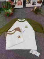 Bulk Wholesale 100 Pcs Kids Spring Autumn Contrast Raglan Long Sleeve Tops Cute Bear Logo Stock Lots - Image 4