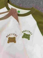 Bulk Wholesale 100 Pcs Kids Spring Autumn Contrast Raglan Long Sleeve Tops Cute Bear Logo Stock Lots - Image 3