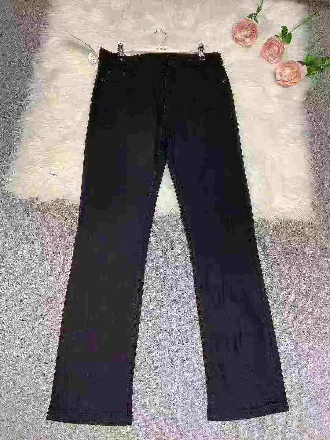 100 Pcs Men's Black Curved Blade American High Street Stretch Straight Jeans, Individual Packing With Hang Tags, Sizes M-5XL - Image 1