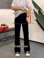 100 Pcs Men's Black Curved Blade American High Street Stretch Straight Jeans, Individual Packing With Hang Tags, Sizes M-5XL - Image 4