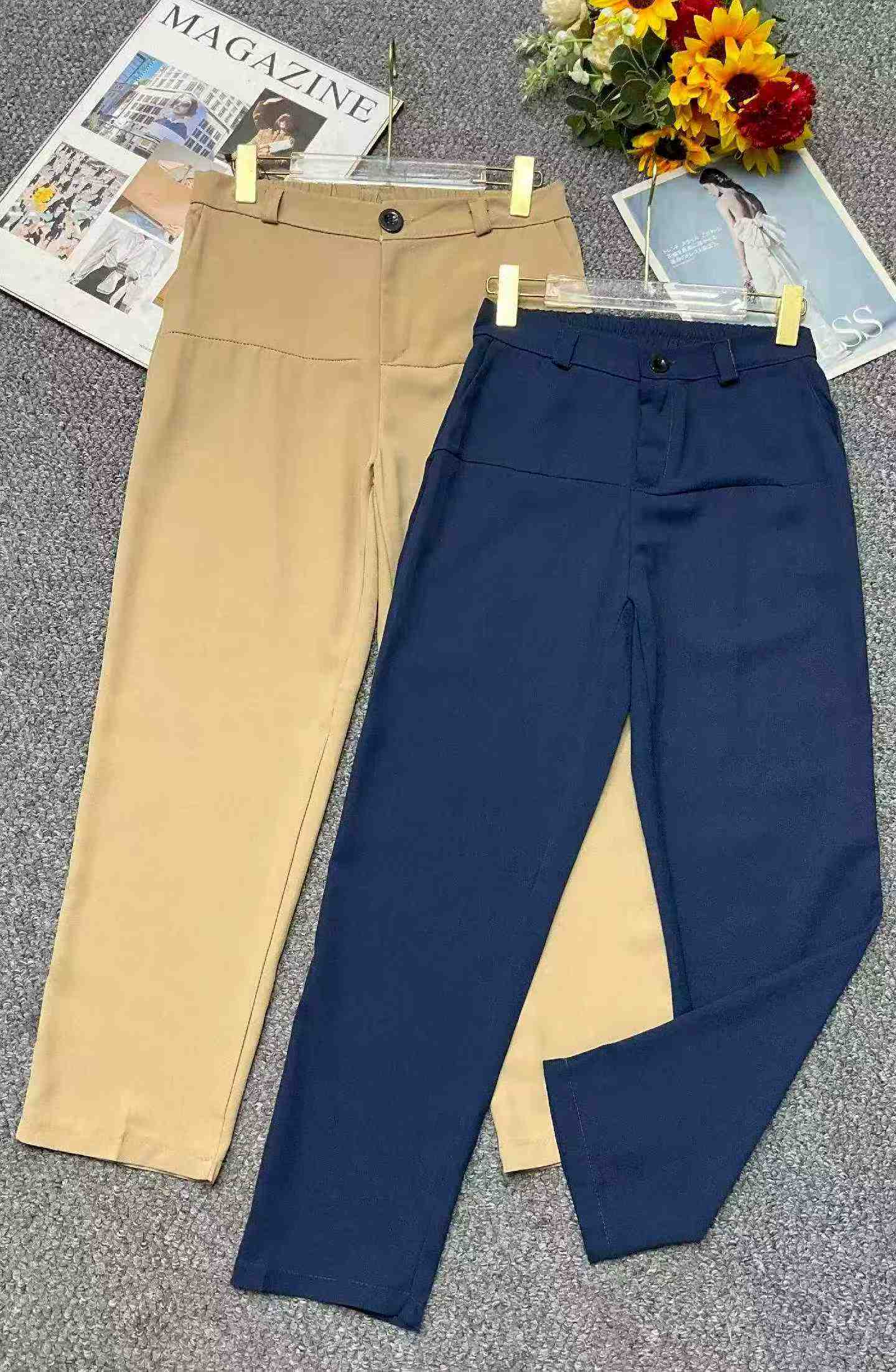 New Spring & Autumn Women's Solid Versatile Casual Dress Pants, Approx 514 Pieces, Bulk Clearance Wholesale Price 5.6 CNY - Image 1