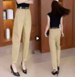 New Spring & Autumn Women's Solid Versatile Casual Dress Pants, Approx 514 Pieces, Bulk Clearance Wholesale Price 5.6 CNY - Image 5