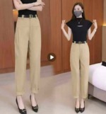 New Spring & Autumn Women's Solid Versatile Casual Dress Pants, Approx 514 Pieces, Bulk Clearance Wholesale Price 5.6 CNY - Image 3
