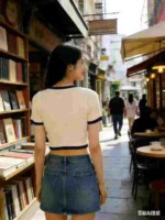 Summer Sexy Cropped Contrast Edge Knit Short Sleeve T-Shirts, Approx 2967 Pieces, 2 Colors - Image 8