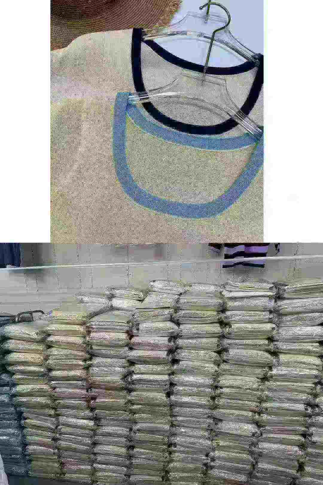 Summer Sexy Cropped Contrast Edge Knit Short Sleeve T-Shirts, Approx 2967 Pieces, 2 Colors - Image 2