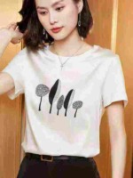 About 888 Pcs Women's Office Style AB-side Ice Acetate Cotton Stretch T-shirts Bulk Clearance Wholesale - Image 8