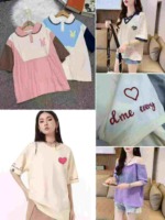 Korean Style Fashion Women's Mixed Embroidered Waffle T-Shirt Tops, Total 8570 Pieces, Bulk Stock Wholesale - Image 8