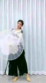 2025 New Tie-dye Waist Cinched Chinese Style Dance Training Long Sleeve Tops, 205 Pieces Bulk Stock - Image 1