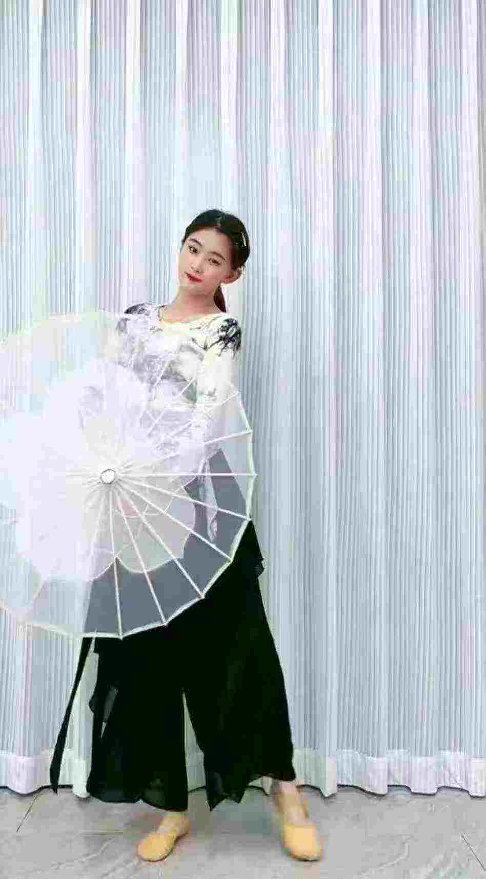 2025 New Tie-dye Waist Cinched Chinese Style Dance Training Long Sleeve Tops, 205 Pieces Bulk Stock - Image 1