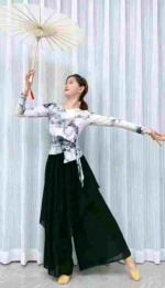 2025 New Tie-dye Waist Cinched Chinese Style Dance Training Long Sleeve Tops, 205 Pieces Bulk Stock - Image 8