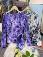 2025 New Tie-dye Waist Cinched Chinese Style Dance Training Long Sleeve Tops, 205 Pieces Bulk Stock - Image 6