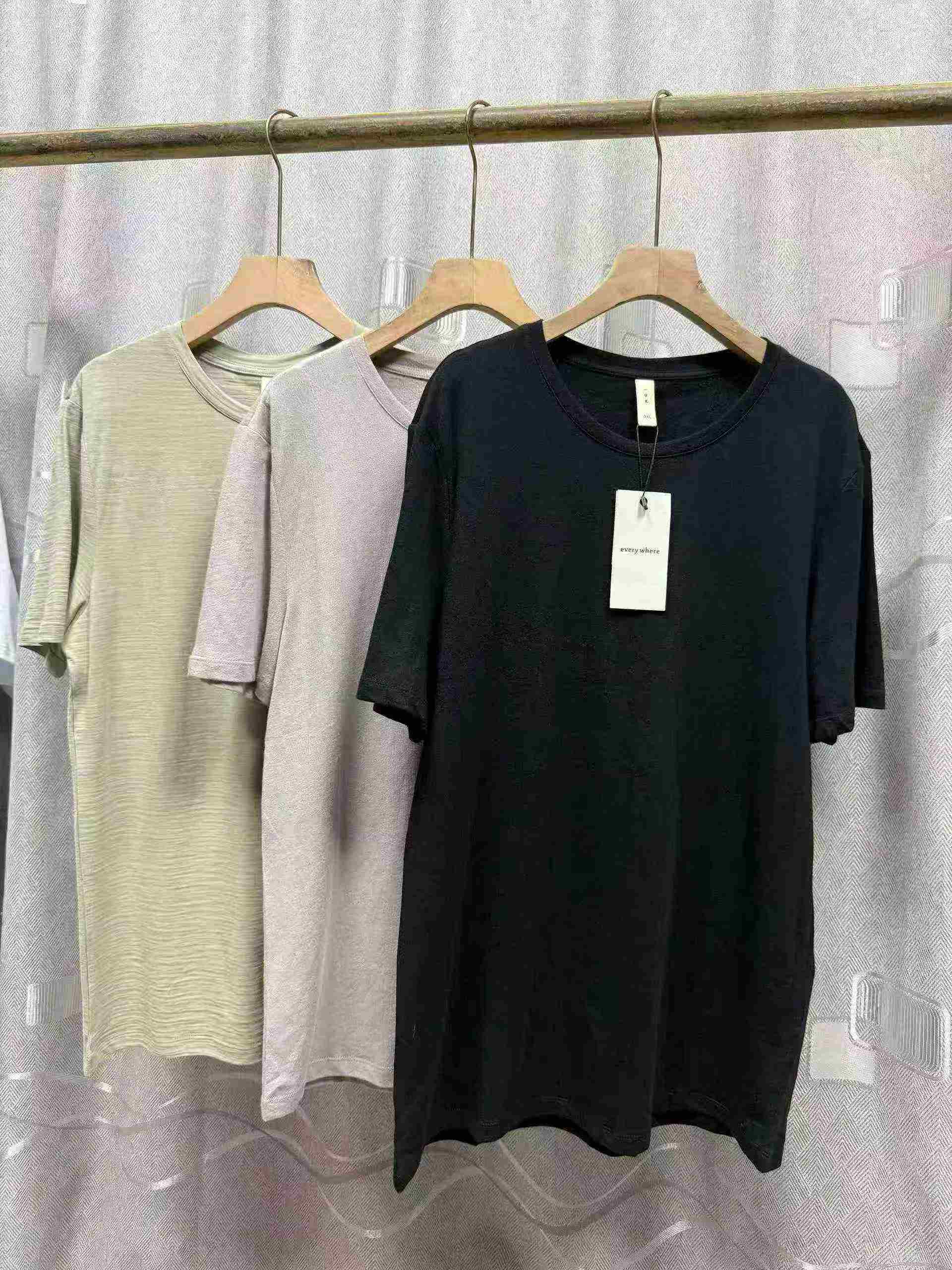 Summer 100% Cotton Plain Short Sleeve T-Shirts, Collar Tape, Individual Packing, Picture Color, S-3XL, Approx 800 Pieces Bulk Stock - Image 2