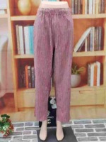 Women's Loose Vertical Striped Cotton Linen Casual Pants, About 520 Pcs, Chinese Clearance Stock Lot - Image 5