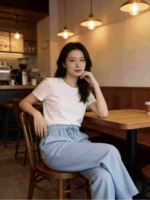 Women's Loose Vertical Striped Cotton Linen Casual Pants, About 520 Pcs, Chinese Clearance Stock Lot - Image 3