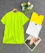Around 130 Pcs Unisex Candy Color Fashion Loose Oversized Casual T-Shirts Stock Wholesale - Image 8