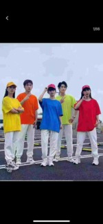 Around 130 Pcs Unisex Candy Color Fashion Loose Oversized Casual T-Shirts Stock Wholesale - Image 7