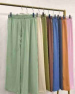 860 Pieces Brocade Ice Cool Wide Leg Pants Bulk Stock For Wholesale - Image 9