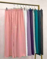 860 Pieces Brocade Ice Cool Wide Leg Pants Bulk Stock For Wholesale - Image 8