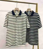 442 Pieces Striped Short Sleeve Tops, Polo Neck (Few Round Neck), Back Neck Taping, Size M-4XL, 10 Pieces Per Pack - Image 9