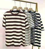 442 Pieces Striped Short Sleeve Tops, Polo Neck (Few Round Neck), Back Neck Taping, Size M-4XL, 10 Pieces Per Pack - Image 8