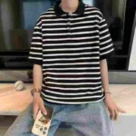 442 Pieces Striped Short Sleeve Tops, Polo Neck (Few Round Neck), Back Neck Taping, Size M-4XL, 10 Pieces Per Pack - Image 6