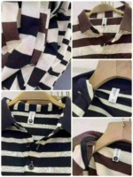 442 Pieces Striped Short Sleeve Tops, Polo Neck (Few Round Neck), Back Neck Taping, Size M-4XL, 10 Pieces Per Pack - Image 4