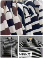 442 Pieces Striped Short Sleeve Tops, Polo Neck (Few Round Neck), Back Neck Taping, Size M-4XL, 10 Pieces Per Pack - Image 3