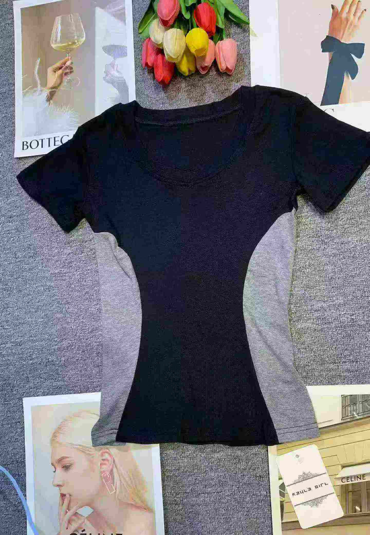 Clearance Bulk Stock: Sweet & Spicy V-Neck Color Block Slim Fit Women's Tops, Around 130 Pieces - Image 1