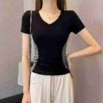 Clearance Bulk Stock: Sweet & Spicy V-Neck Color Block Slim Fit Women's Tops, Around 130 Pieces - Image 3