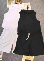 Stock Clearance Bulk Sale: Solid Sleeveless Hooded Breathable Quick Dry Sports T-Shirt Sets, Around 160 Sets - Image 1