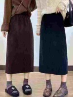 2025 New Fall Winter Women's High Waist Corduroy A-line Midi Long Skirts, 420 Pieces Stock Clearance Wholesale - Image 5
