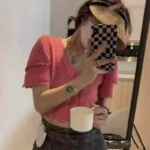 Summer New Design Tweed-style Ice Silk Knit Short Sleeve Cardigan About 600 Pieces Stock Lot Wholesale - Image 5